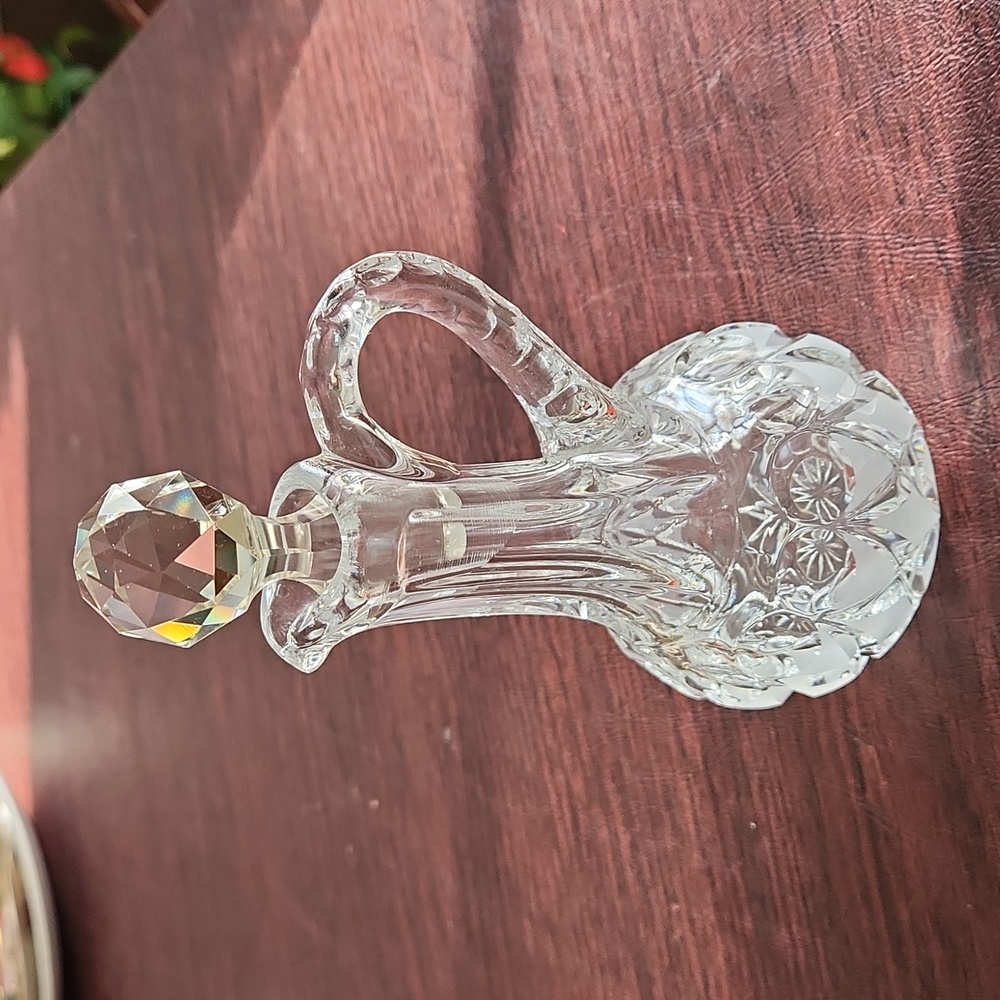 Vintage Pressed Glass Cruet with etching
